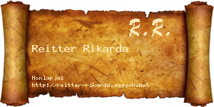 Reitter Rikarda névjegykártya